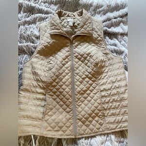 CJ Banks Quilted Beige Vest